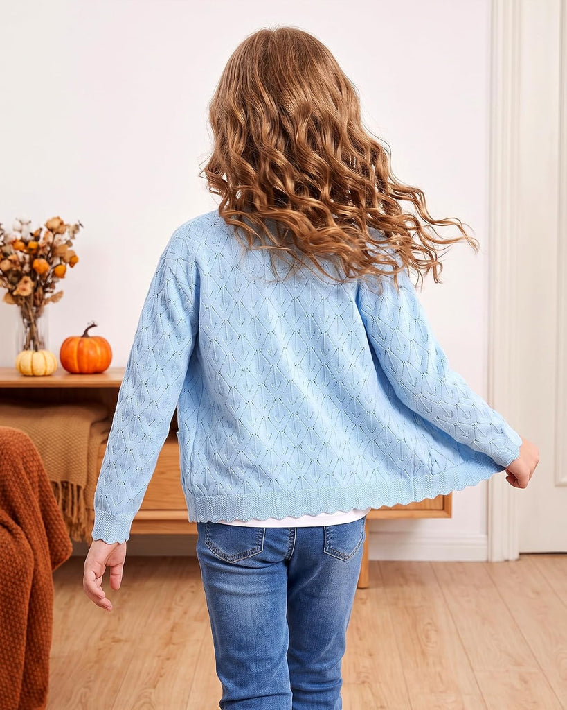 Knit Cardigans Long Sleeve Button Down Cropped Sweaters