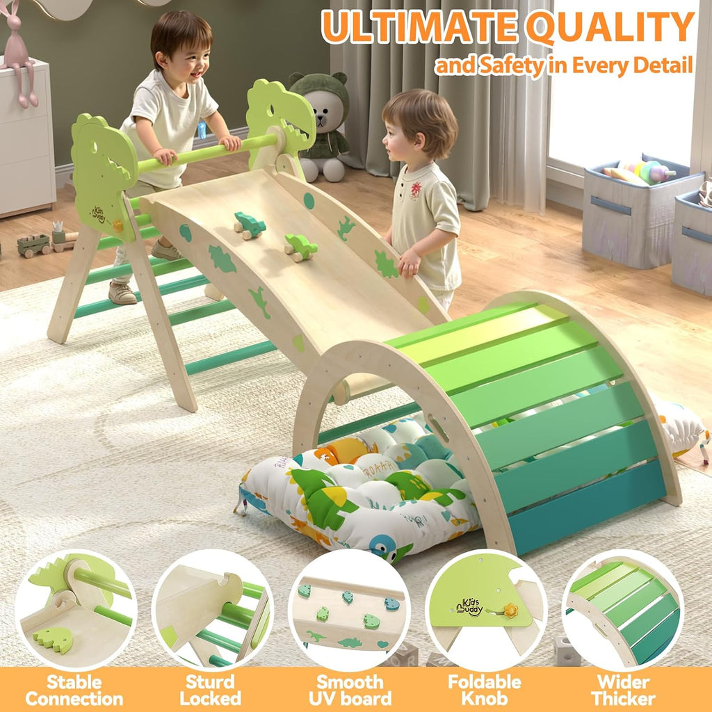 Triangle Set with Cushion 9 in 1 Climbing Toys for Toddlers 1-3 Indoor Baby Climbing Gym Toddler Montessori Toys