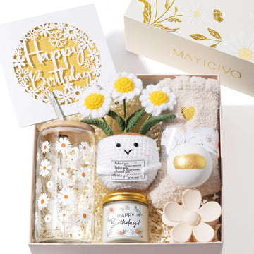 Unique Birthday Gifts Basket for Women Mom Sister, Happy Birthday Gifts Set