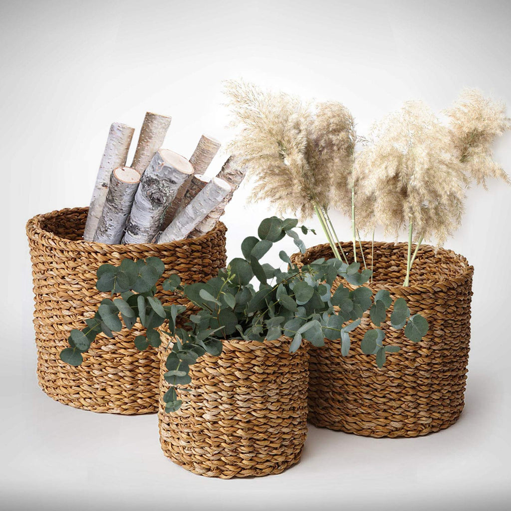 Seagrass Small Round Baskets, Set of 3