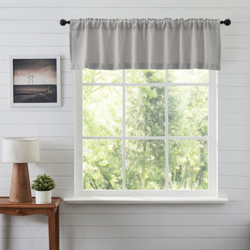 Burlap Dove Grey Farmhouse Curtains Valance 16x72