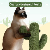 Cactus Cat Tree | 59.5in Cat Tower w/Cute Perch, Cozy Condo