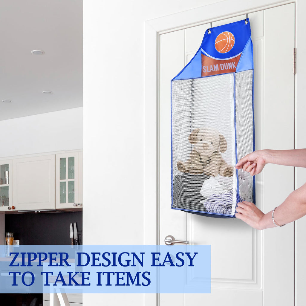 2 Pack Over the Door Laundry Hamper, Hanging Basketball Basket