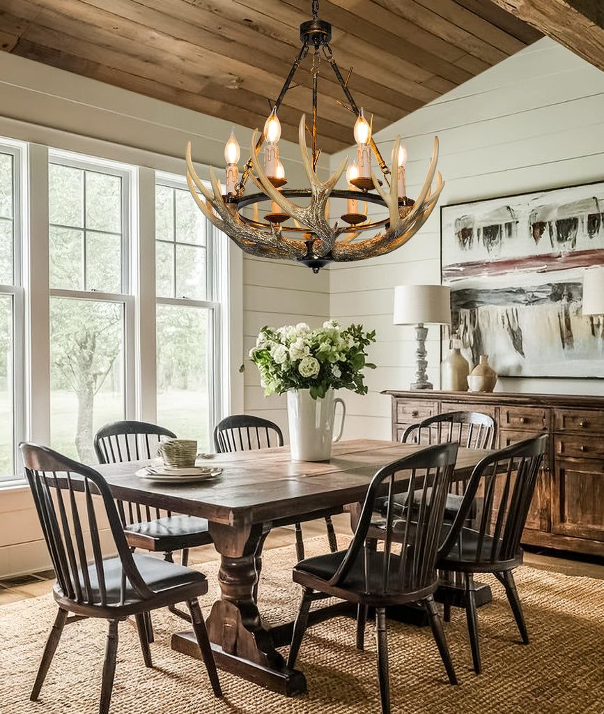Rustic Antler Chandelier 6-Light