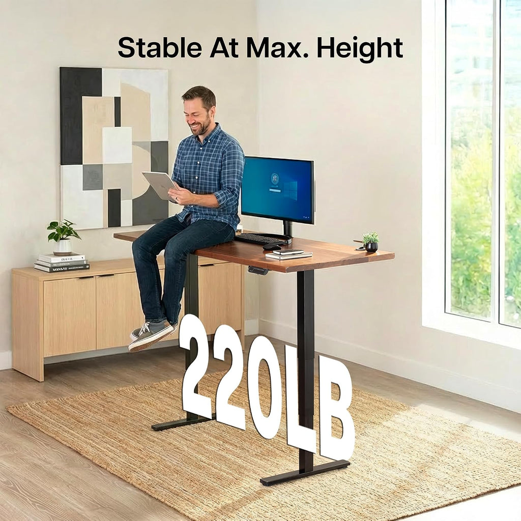 Black Dual Motor Standing Desk Frame, DESK-EV02RB | Electric, For 40 to 84 in Table Tops, Holds 220 lbs, 3-Stage