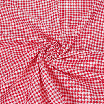 Gingham Fabric Plaid Cotton Fabric 62.9 Inch Wide Red Tartan Pattern Fabrics Checkered Craft Fabrics for Sewing DIY