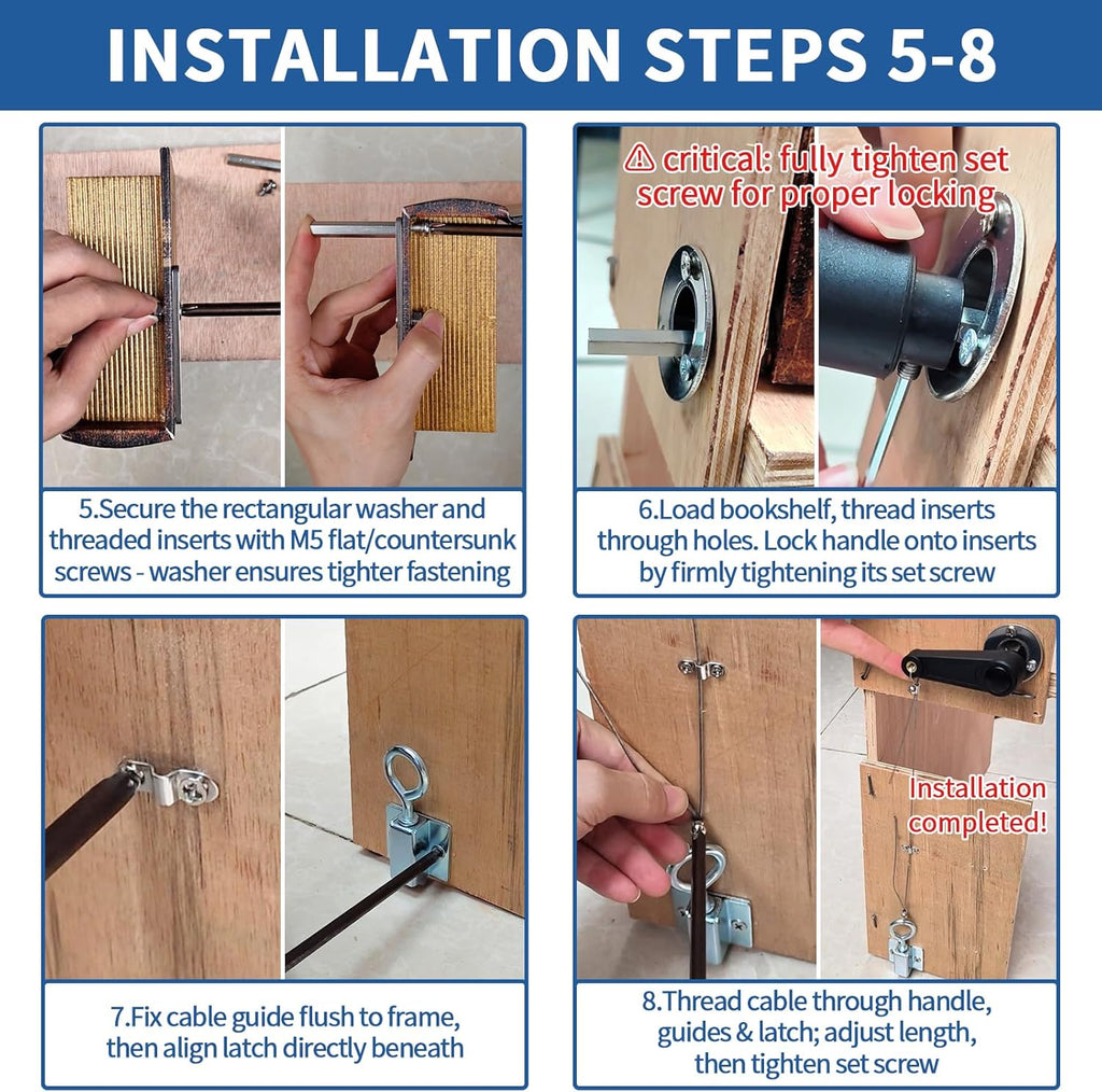 Hidden Bookcase Door Book Latch and Lock, Secret Book Latch Hidden Door Kit for Bookshelf Doors, DIY Secret Doors