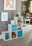 ClosetMaid Cubeicals 3-2-1 Cube Storage Shelf Organizer Bookshelf, 3 Tier, Steps, Corner Unit, Easy Assembly, Wood