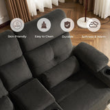 Home Theater Seating Loveseat Recliner Sofa, Power Reclining Couch with Massage & Heat, USB Charging Port