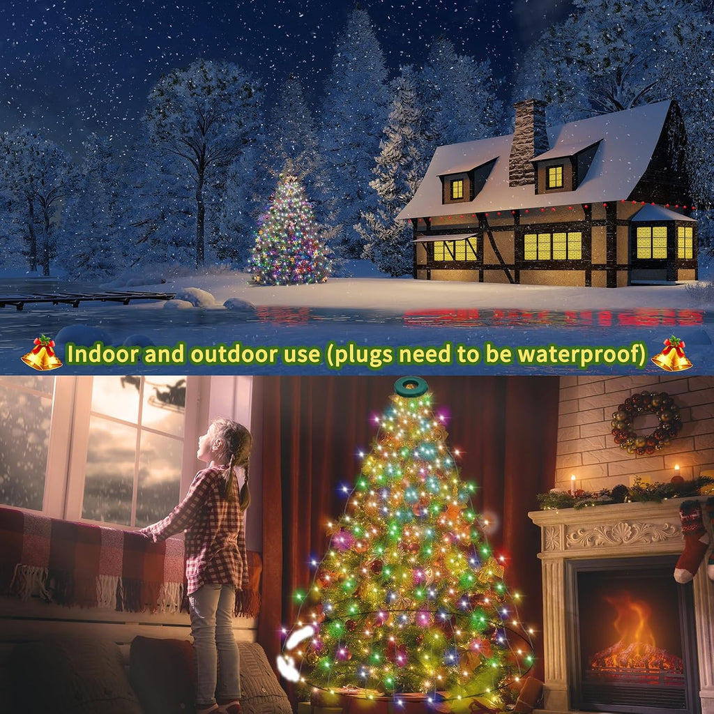 Smart Christmas Tree Lights, 6.6Ft 16 Line 400 RGB LED Multicolor Changing, Voice App Controlled, Indoor Outdoor
