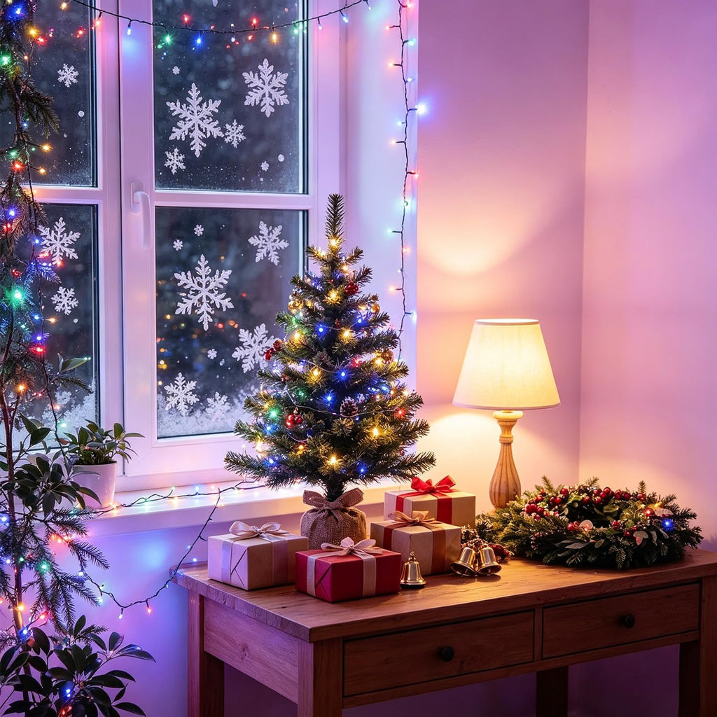 Smart Christmas Cluster Lights, Multicolor App/Remote Control String Lights