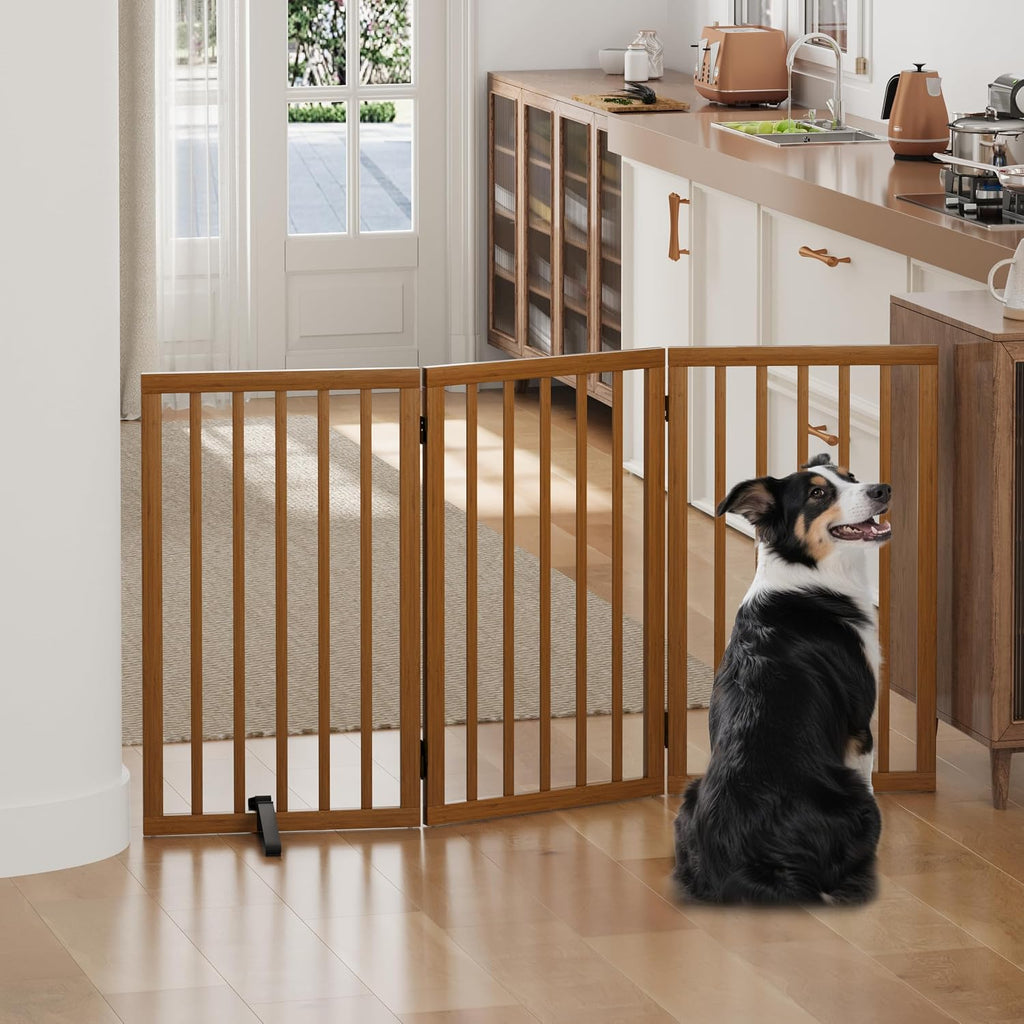 Dog Gates for Doorways, Tall Dog Gate Indoor, Foldable Pet Gates for Doorways Bedroom, Freestanding Puppy Gate