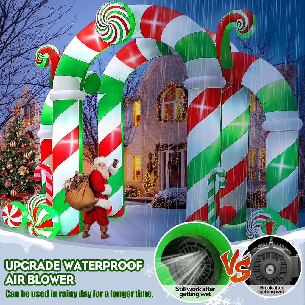 13FT Christmas Inflatables Arch, Giant Xmas Candy Arch Inflatable