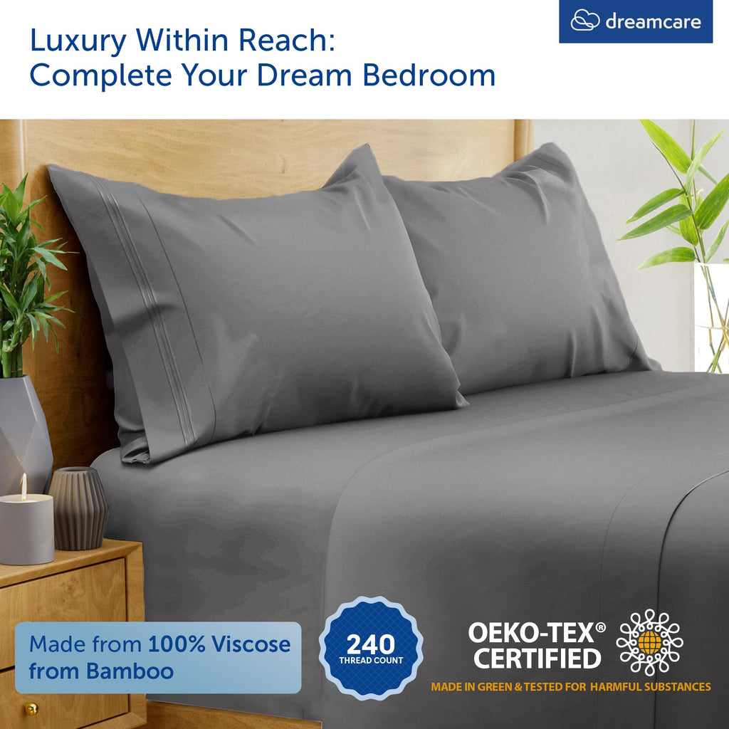 100% Rayon Bamboo Sheets Queen Size - 4pc Cooling Sheets Queen
