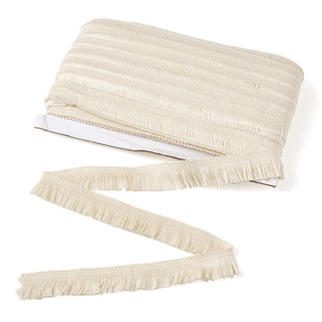 MegaPet Polyester Fringe Tassel Lace Trim 1 Inch x 82 Feet Chainette Fringe Fibre Trim Linen for Sewing Quilting