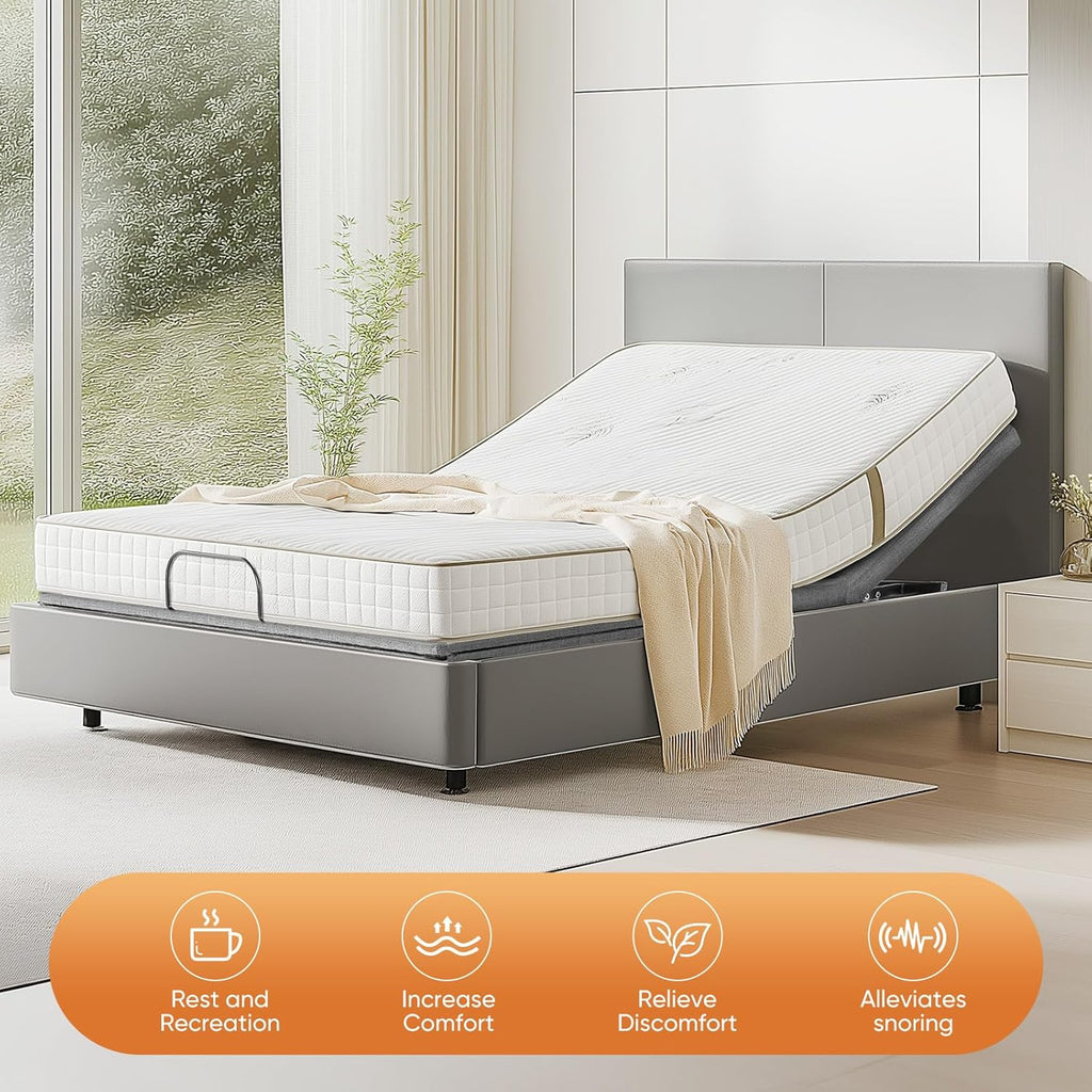 Full Adjustable Bed Frame, Electric Base, USB, Zero Gravity