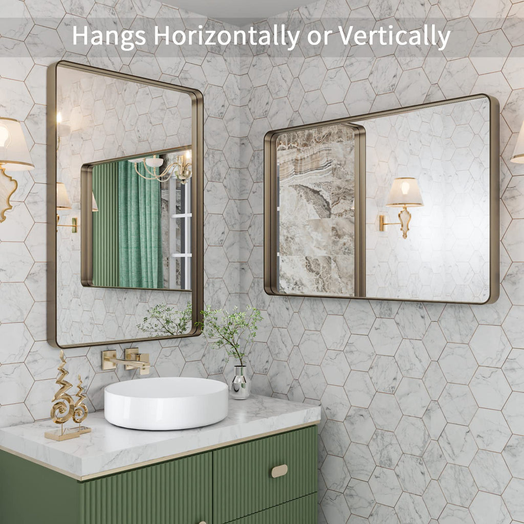 24"X32" Bronze Bathroom Mirror for Vanity
