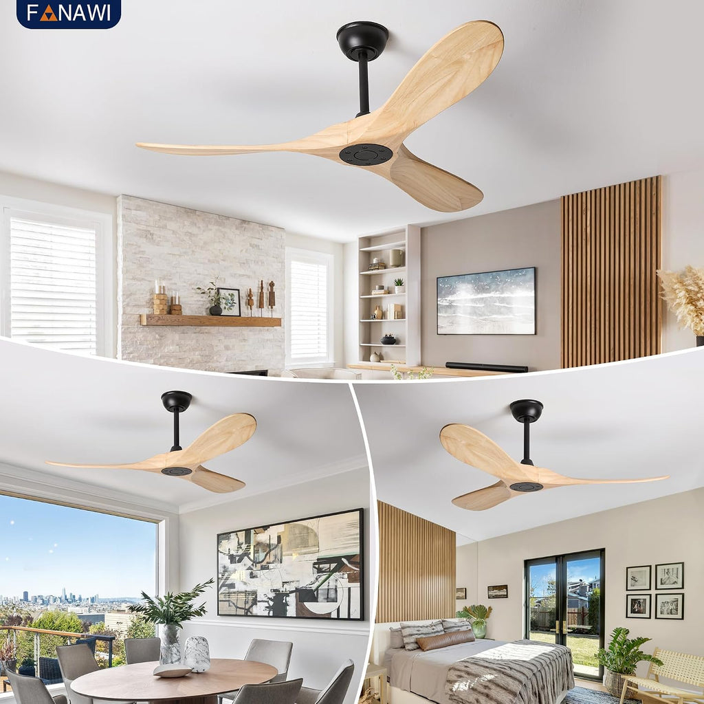 Inspired Maverick Style 52" wood ceiling fan, Matte Black