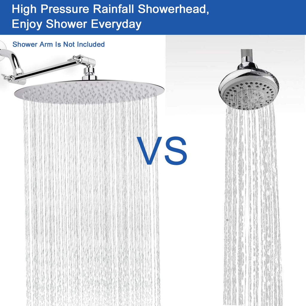 Rain Shower Head, Ultra-Thin Design-Pressure Boosting, Awesome Some Experience, High Flow Stainless Steel Rainfall