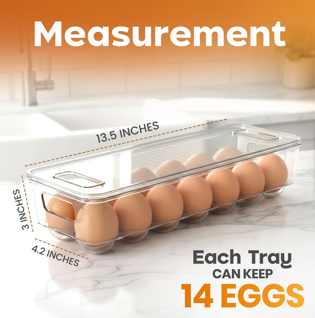 Egg Holder for Fridge, Stackable Egg Container, 1 Pack, Clear