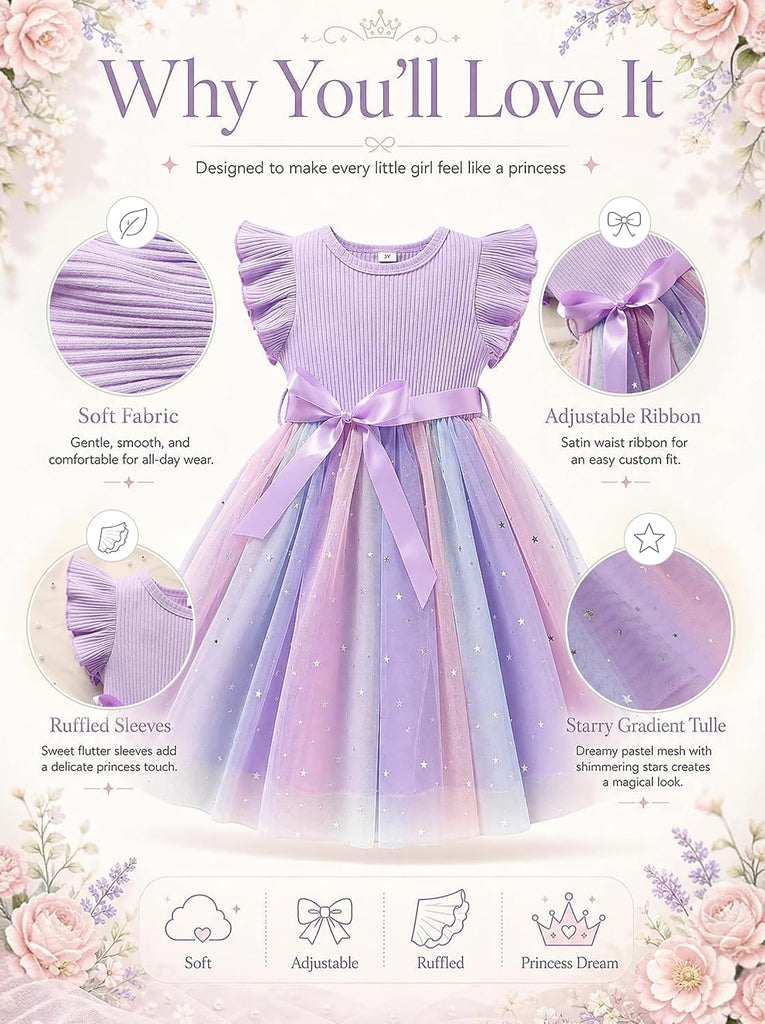 Toddler Girl Tulle Dress Summer Ruffle Sleeveless Baby Girl Fashion Casual Dresses 2