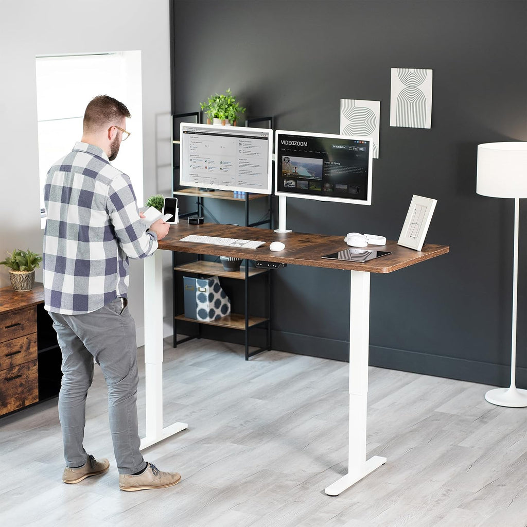 Electric Dual Motor Standing Desk Frame for 41 to 82 inch Table Tops, Frame Only, Ergonomic Standing Height