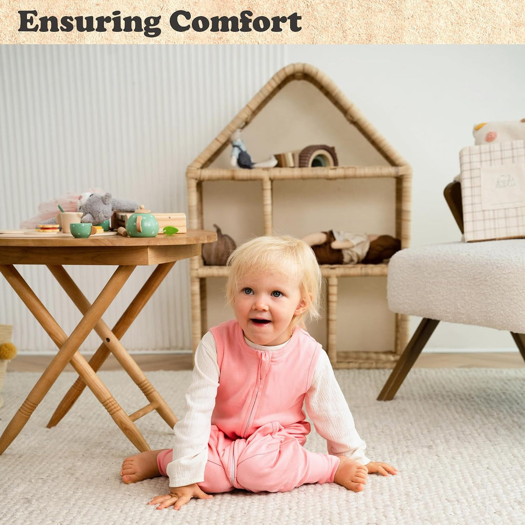 Toddler Sleep Sack with Feet, 0.5 TOG 200 GSM Organic Cotton Sleeveless Wearable Blanket Walker with Legs, Way