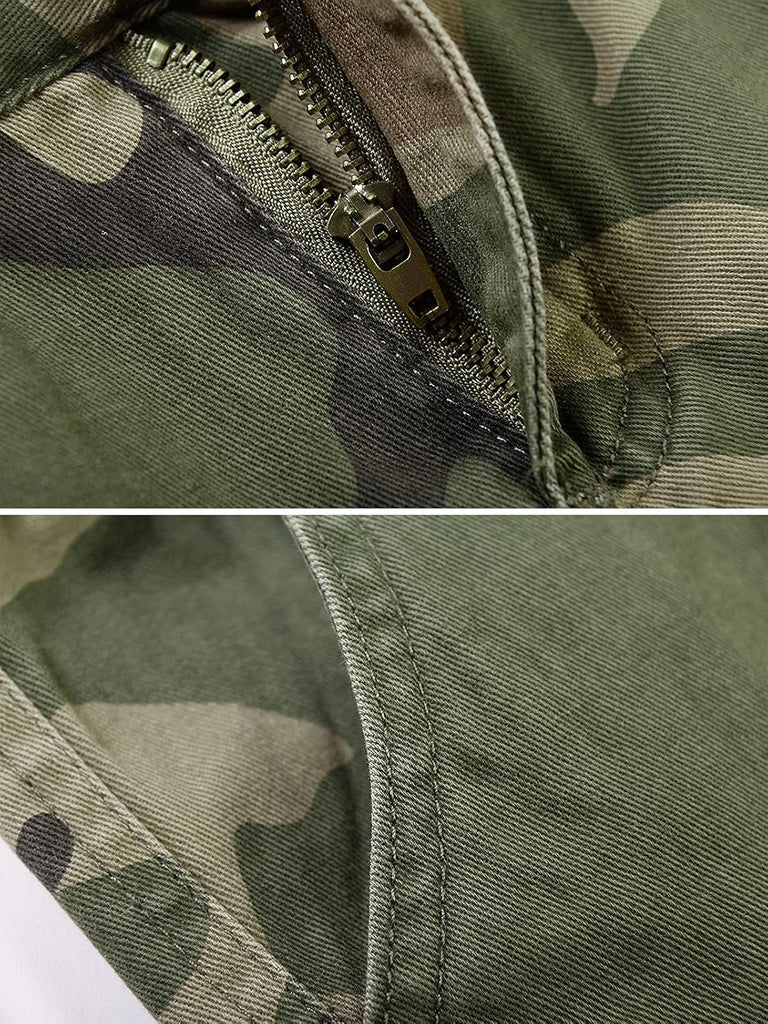 Boys' Camo Military Cargo Pants, 8 Pockets Casual Outdoor Scout Hiking Trousers