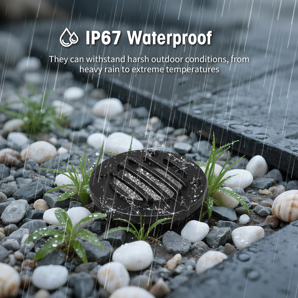 Low Voltage Landscape Lighting: 10W 2700K Warm White LED Well Lights, 12/24V Outdoor In-Ground Lights with IP67