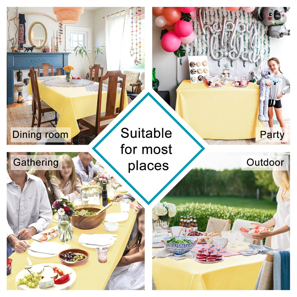 Light Yellow Rectangle Tablecloth, 54 x 80 Inch, 1 Pack