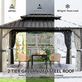 10' x 14' Hardtop Gazebo with UPF50+ Double Galvanized Steel Roof Canopy