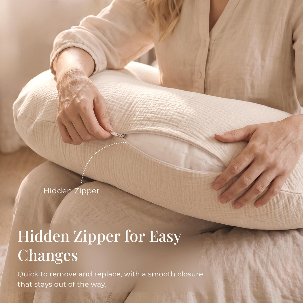 Muslin Nursing Pillow Covers, Soft Cover for Breastfeeding Pillows