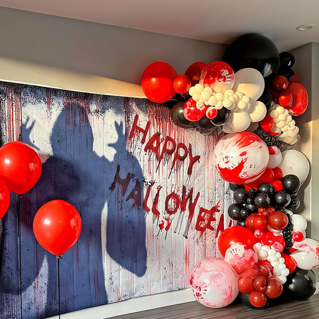 Scary Bloody Halloween Balloon Arch Garland Kit Red Halloween Horror Decor
