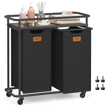 Laundry Sorter with Wheels, Portable Rolling Cart, 26.4 Gal.(100 L)