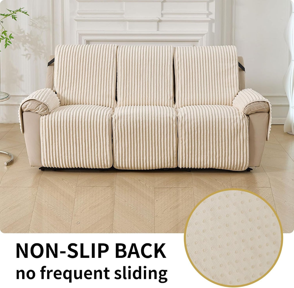Waterproof Recliner Couch Cover Non-Slip Reclining Couch Covers Faux Fur Soft Thick Washable Recliner Sofa Covers 3