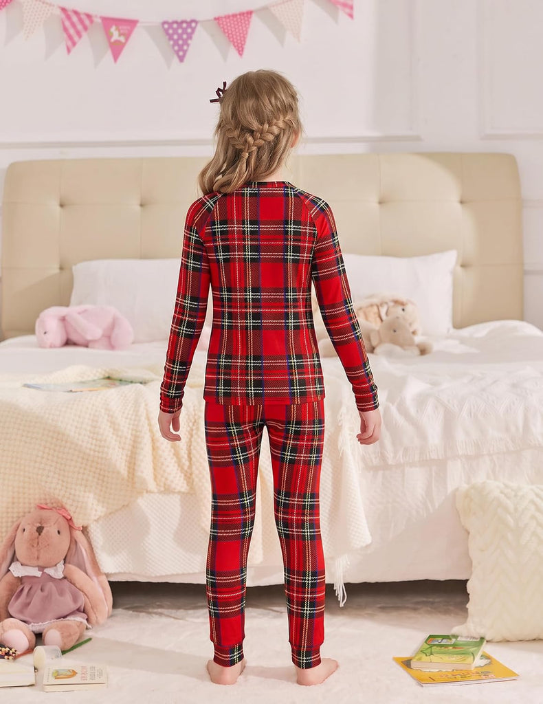 Girls Pajamas Long Sleeve Snug Fit Pjs Set Kids Cute Sleepwear