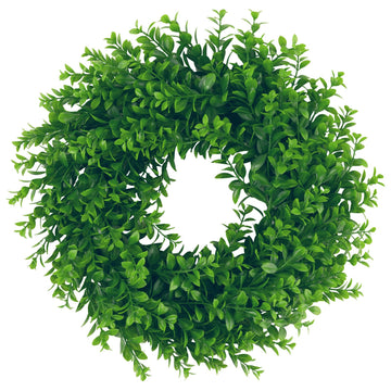 20" Front Door Boxwood Wreaths, Spring Summer Green Wreath