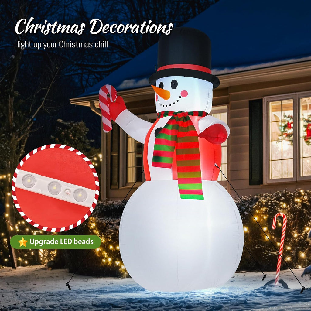 8 FT Christmas Inflatables Yard Decorations Snowman Outdoor, Giant Christmas Blow Ups Outdoor Decor Waterproof with