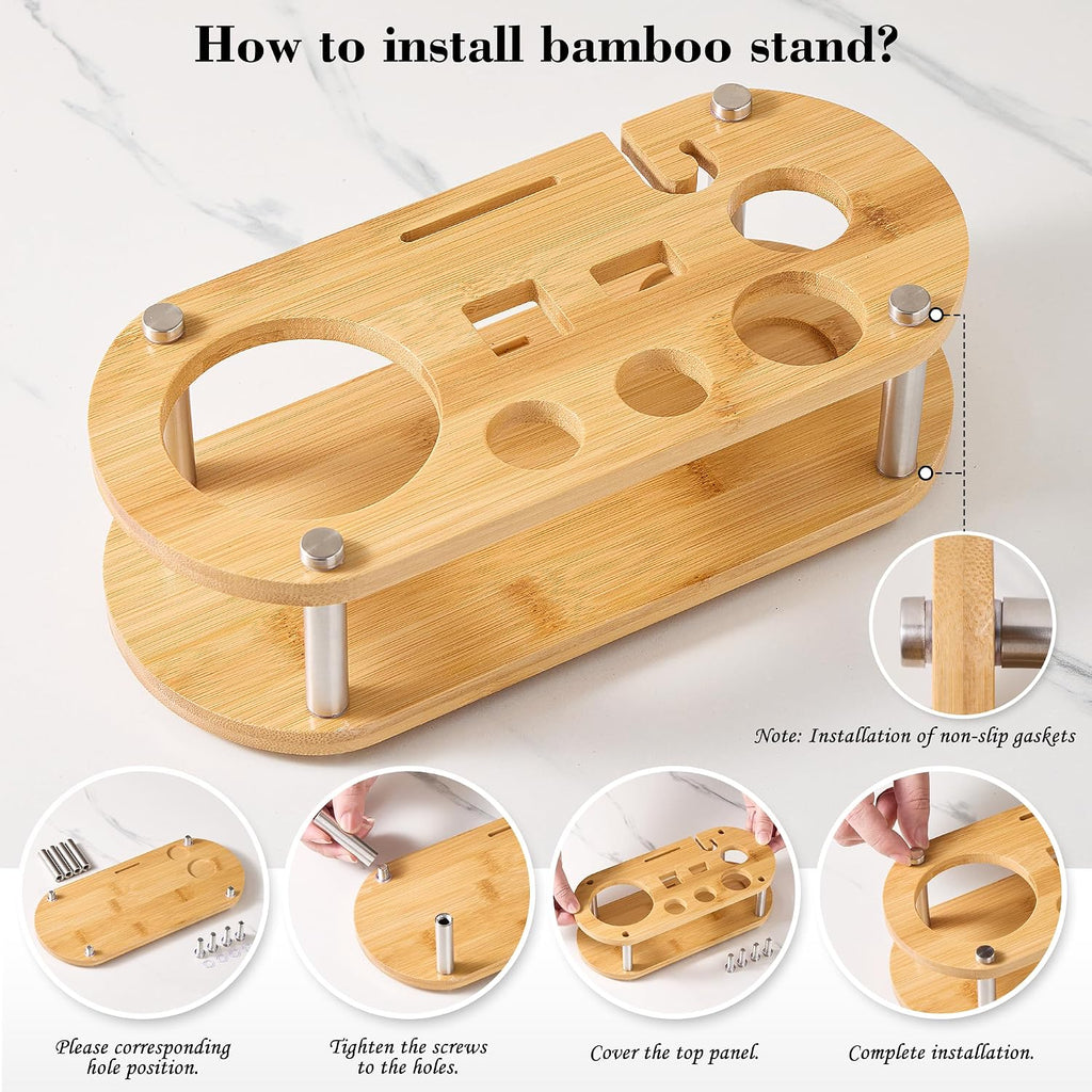 Cocktail Shaker Bartender Kit, Bar Tool Set with Bamboo Stand - Set of 11