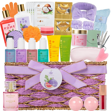 Gifts for Women, 42 Pcs Bath & Body Gifts Basket, Hydrating Face Skin Care