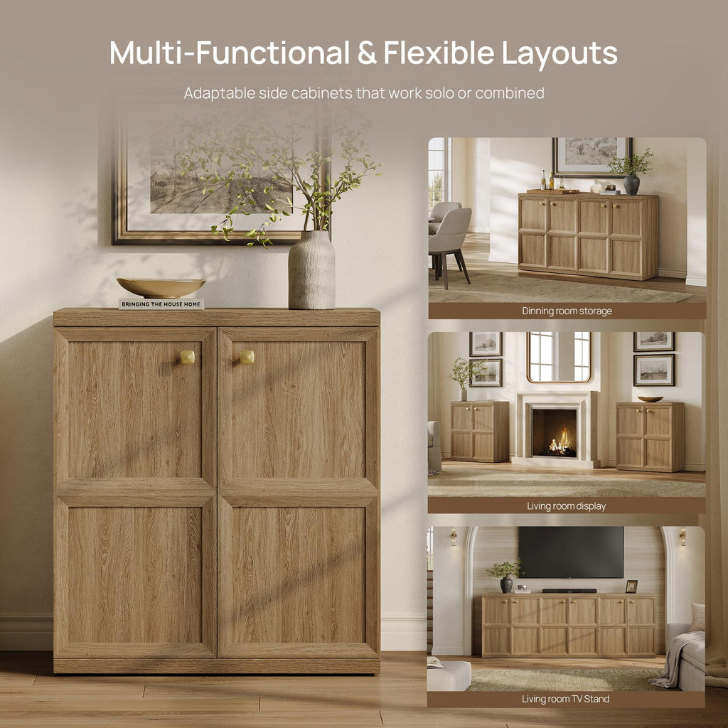 92.7"W Buffet Cabinet, Extra Long Sideboard Cabinet
