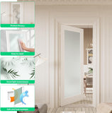 Slab Door Interior for 18" X 80" Opening,Full Lite Tempered Frosted Glass,Solid Core,Pre-Assembled,Premium Baking