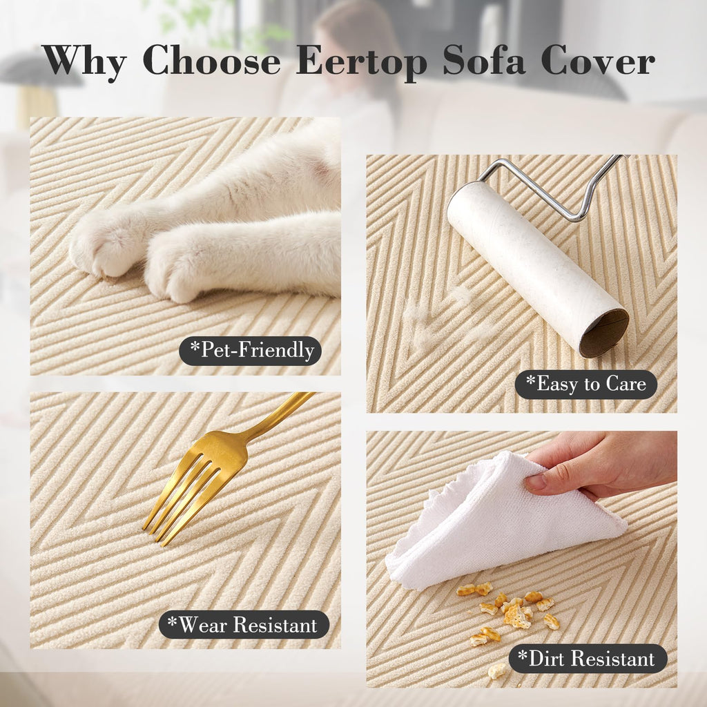 Couch Cushion Covers for Sectional Sofa, Wear Resistant Stretch Sofa Slipcovers for Chair Sofa Cushion Furniture