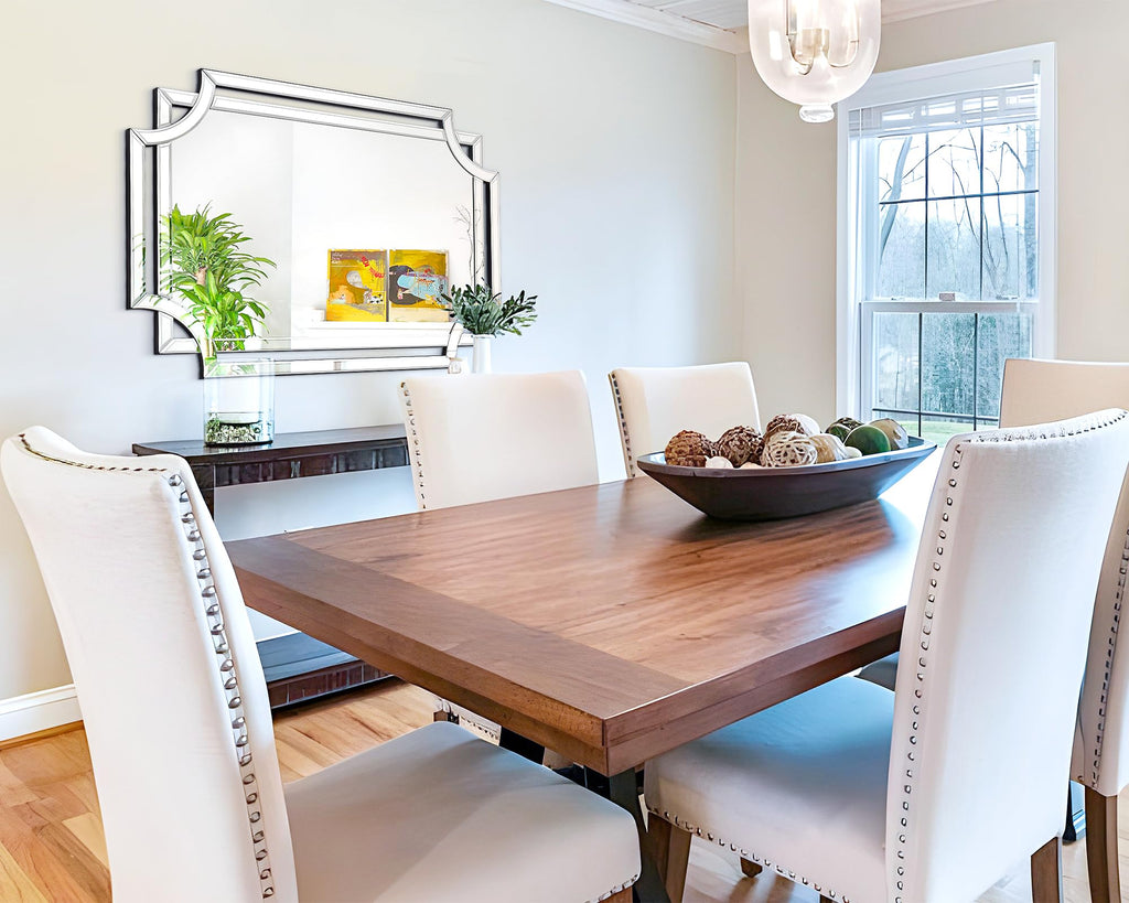 36" x 24" Rectangular Modern Decorative Wall Mirror with Beveled Edge Frame, Large Accent Mirror