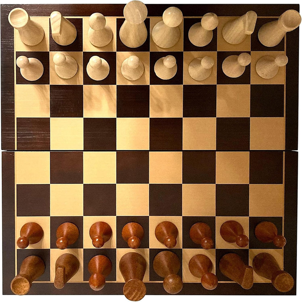 Luxurious 20 inch Real Luxurious Original Colored Solid Wooden Chess Set. Durable Handmade Chess Board Game Sets - Set of 34