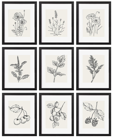 Picture Frames Set of 9, 11x14 in, Acrylic Cover, Black