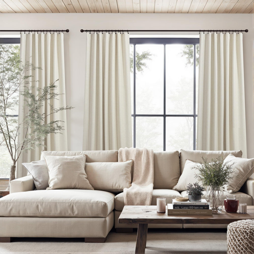 Long Black Out Curtains 108 Inch Length 2 Panel Complete Blackout Full Light Blocking Heat Winter Cold Thermal