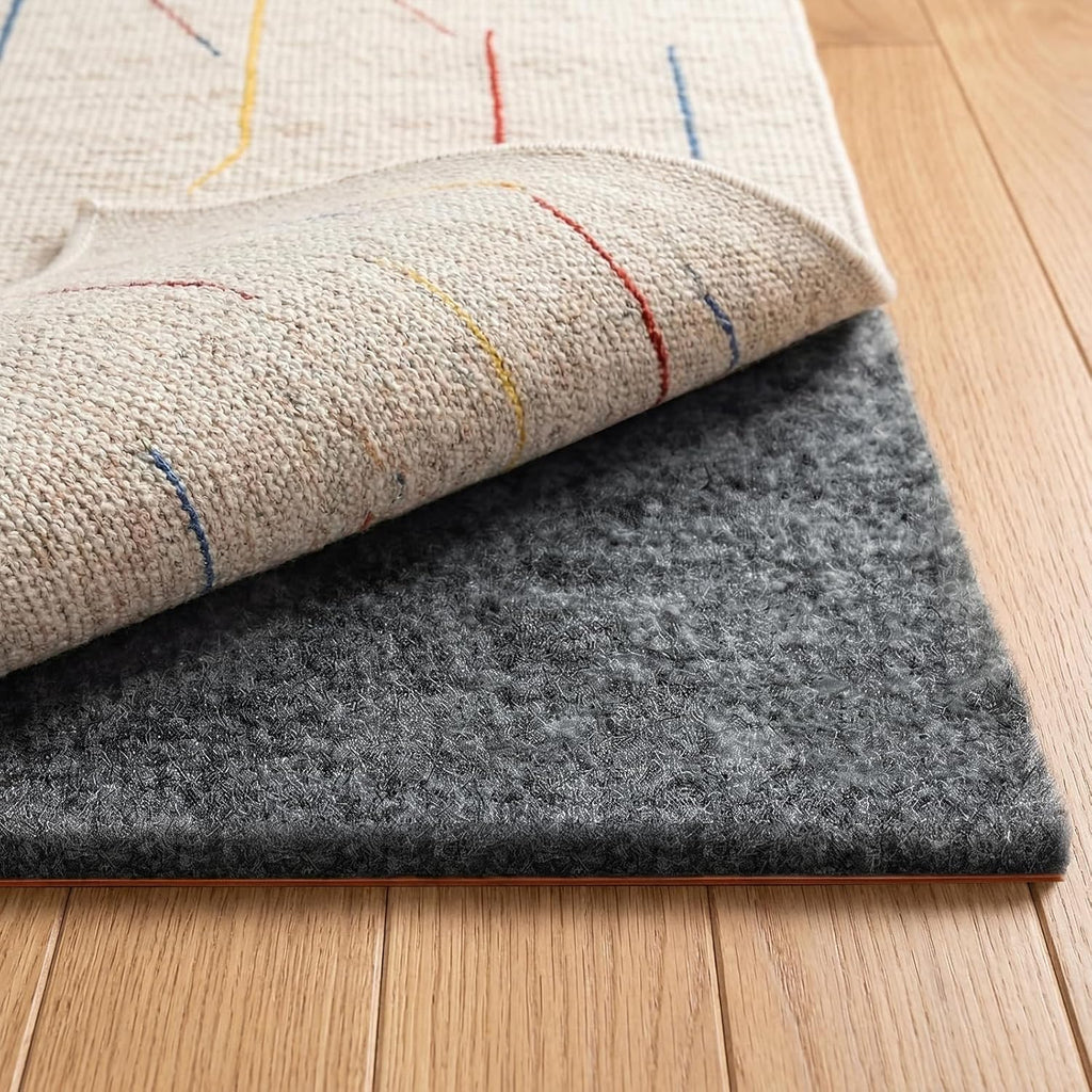Rug Pad 5 x 7 Ft Non-Slip, Felt and Natural Rubber Backing, 1/4" Thick, Cushioned Gripper Pads, Keep Rugs in Place - Set of 35