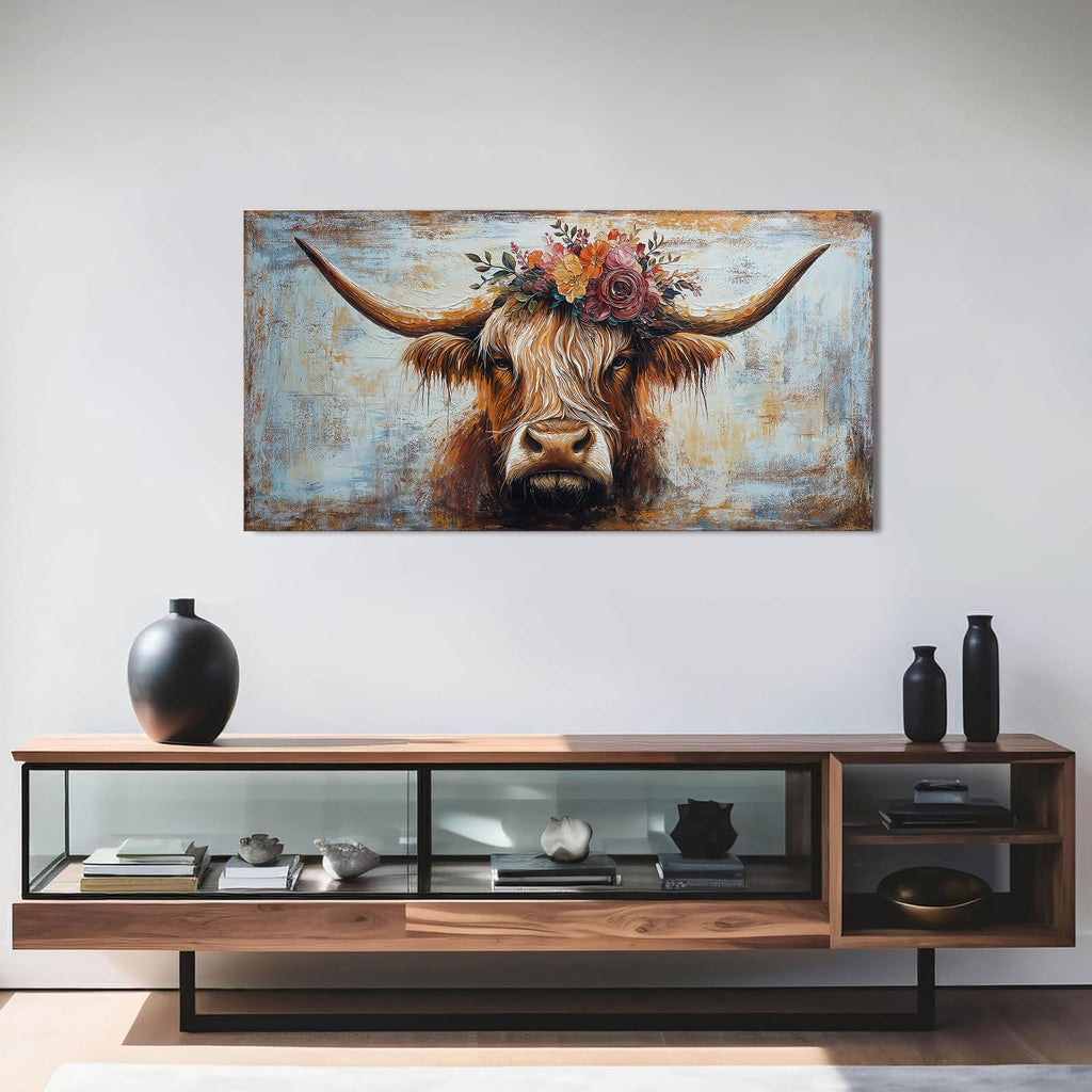 Canvas Wall Art Decor Wall Art Picutures Artwork for Wall Decor Highland Cow Wall Art Prints Vintage Wall Art