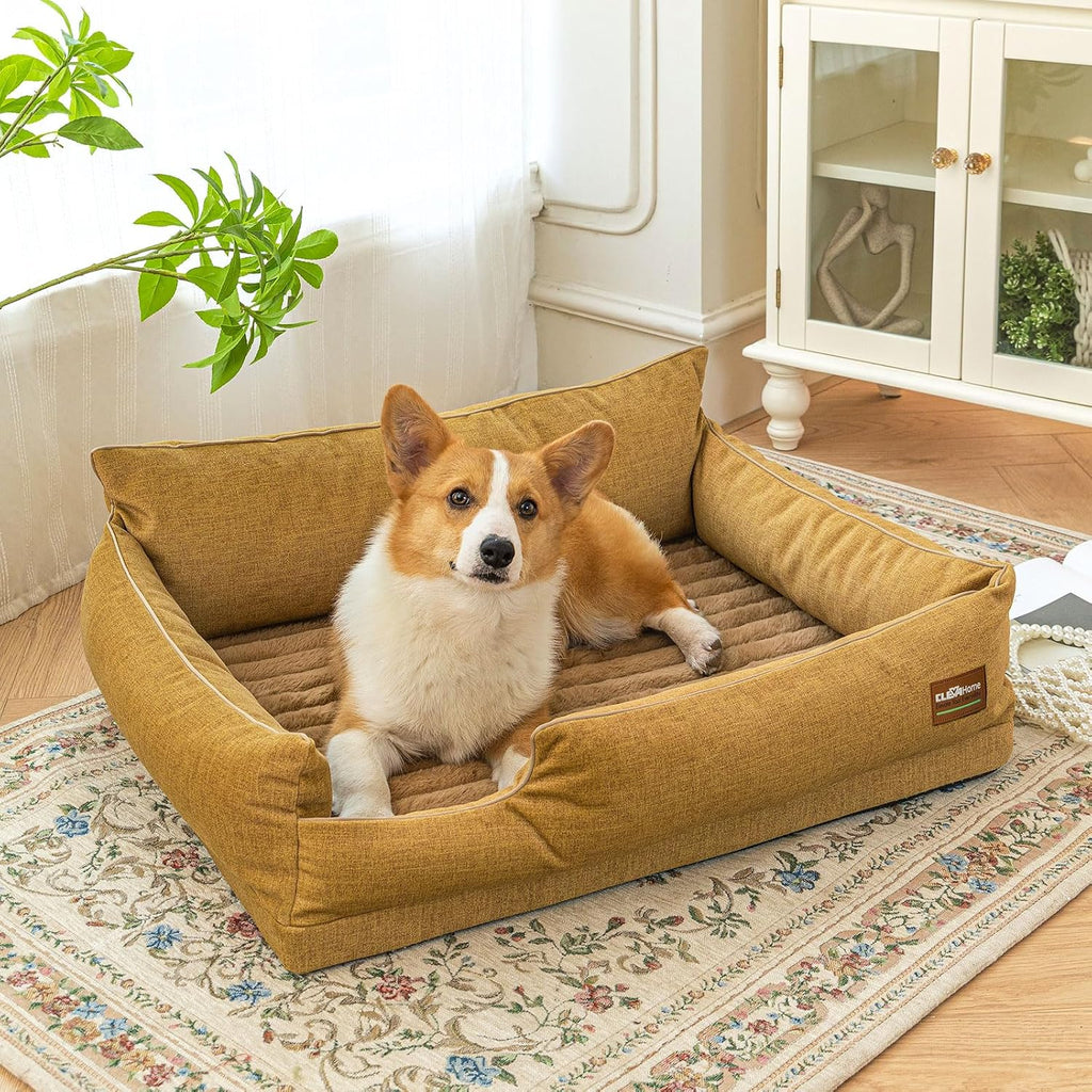Home Comfort Orthopedic Dog Sofa Bed for Small Dogs and Cats - Water-Resistant, Washable Cover & Nonslip Bottom
